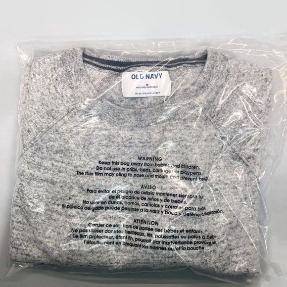 Old Navy Men's Light Gray Crewneck Long Sleeve Sweater - Picture 10 of 10